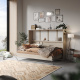 SMARTBett Folding wall bed Standard 140x200 Horizontal Oak Sonoma/Beton look  with Gas pressure Springs