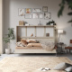 SMARTBett Folding wall bed Standard 140x200 Horizontal Oak Sonoma/Beton look  with Gas pressure Springs