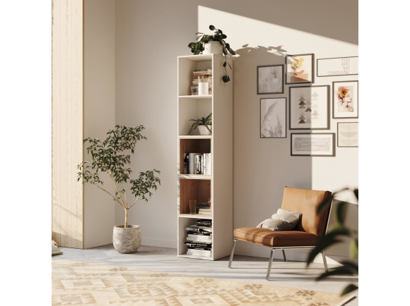 SMARTBett Regal + 2 Würfel in verschiedenen Farben - Regal Weiss + 2 Würfel Wildeiche