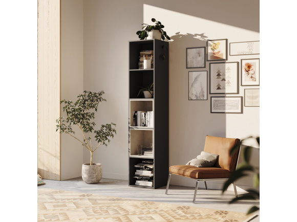 SMARTBett shelf + 2 cubes in different colors - Shelf Anthracite + 2 Cubes Concrete