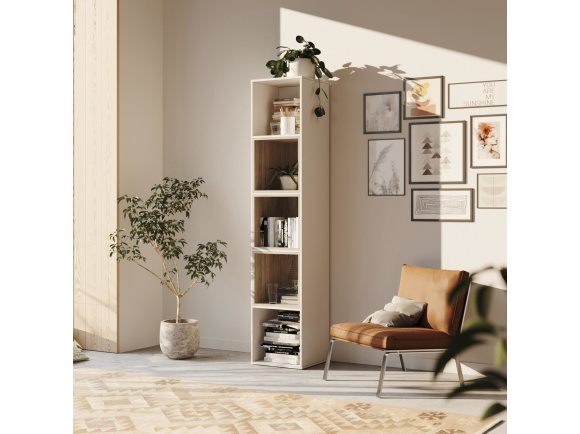 SMARTBett Regal + 3 Würfel in verschiedenen Farben - Regal Weiss + 3 Würfel Eiche Sonoma