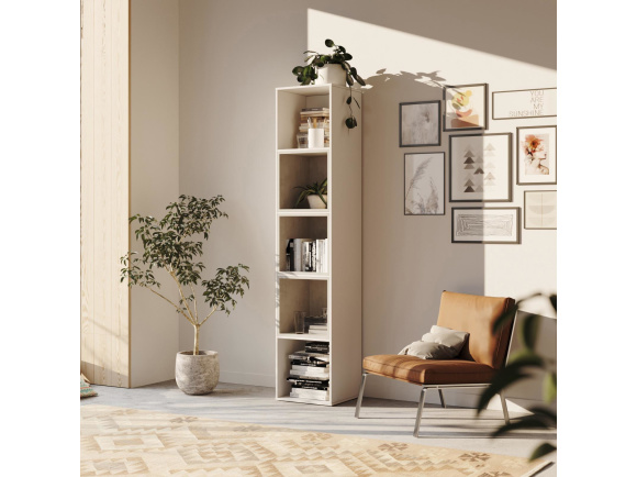 SMARTBett Regal + 3 Würfel in verschiedenen Farben - Regal Weiss + 3 Würfel Beton