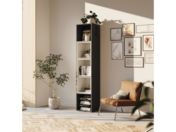 SMARTBett shelf + 3 cubes in different colors - Shelf Anthracite + 3 Cubes White