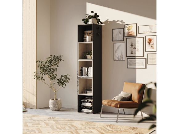 SMARTBett Regal + 3 Würfel in verschiedenen Farben - Regal Anthrazit + 3 Würfel Beton