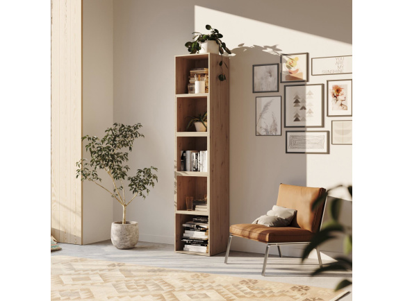 SMARTBett shelf + 3 cubes in different colors - Shelf Wild Oak + 3 Cubes Wild Oak