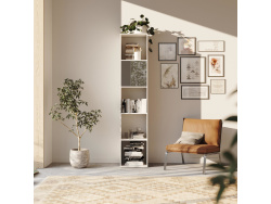 SMARTBett Regal + 1 Tür in verschiedenen Farben - Regal Weiss + 1 Tür Anthrazit Hochglanz