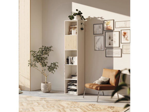 SMARTBett Shelf + 1 door in different colors - Shelf White + 1 Door Wild Oak