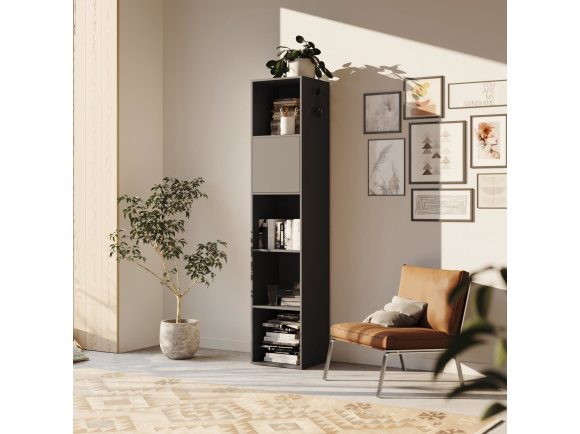 SMARTBett Regal + 1 Tür in verschiedenen Farben - Regal Anthrazit + 1 Tür Anthrazit