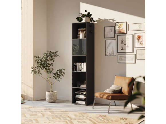 SMARTBett Shelf + 1 door in different colors - Shelf Anthracite + 1 Door Anthracite High Gloss