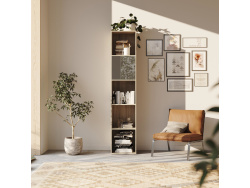SMARTBett Shelf + 1 door in different colors - Shelf Oak Sonoma + 1 Door Anthracite High Gloss