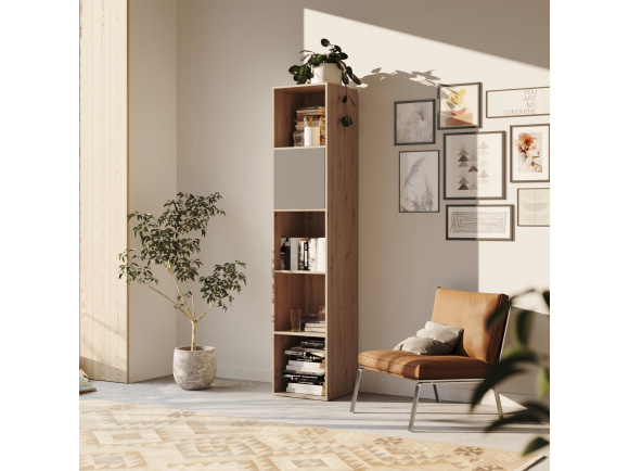 SMARTBett Regal + 1 Tür in verschiedenen Farben - Regal Wildeiche + 1 Tür Anthrazit