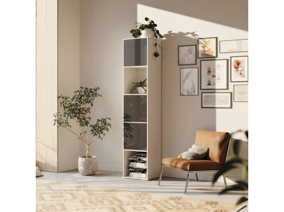 SMARTBett Shelf + 3 doors in different colors - Shelf White + 3 Doors Anthracite High Gloss