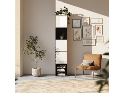 SMARTBett Regal + 3 Türen in verschiedenen Farben - Regal Anthrazit + 3 Türen Weiss Hochglanz