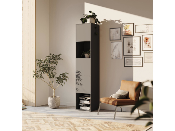 SMARTBett Shelf + 3 doors in different colors - Shelf Anthracite + 3 Doors Anthracite