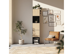 SMARTBett Regal + 3 Türen in verschiedenen Farben - Regal Anthrazit + 3 Türen Wildeiche