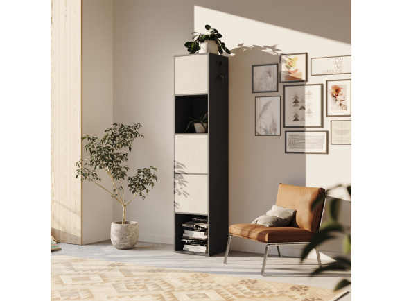 SMARTBett Shelf + 3 doors in different colors - Shelf Anthracite + 3 Doors Concrete