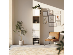 SMARTBett Shelf + 3 doors in different colors - Shelf Oak Sonoma + 3 Doors White High Gloss