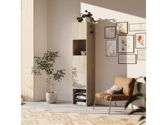 SMARTBett Regal + 3 Türen in verschiedenen Farben - Regal Eiche Sonoma + 3 Türen Eiche Sonoma