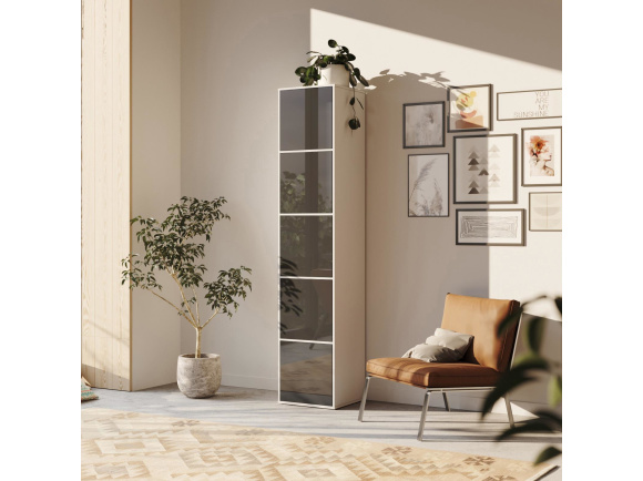 SMARTBett Shelf + 5 doors in different colors - Shelf White + 5 Doors Anthracite High Gloss