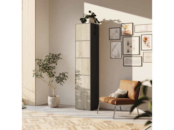 SMARTBett Shelf + 5 doors in different colors - Shelf Anthracite + 5 Doors Oak Sonoma
