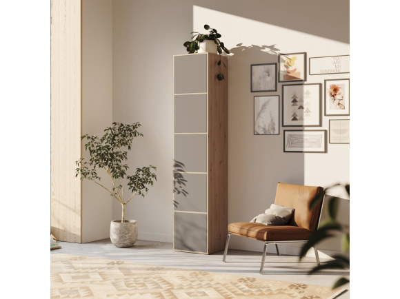 SMARTBett Regal + 5 Türen in verschiedenen Farben - Regal Wildeiche + 5 Türen Anthrazit