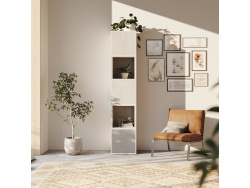 SMARTBett Shelf + 3 doors and 2 cubes in different colors - Shelf White + 3 Doors and 2 Cubes Concrete