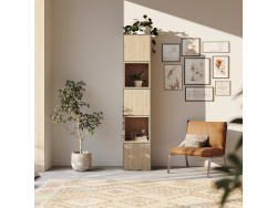 SMARTBett Regal + 3 Türen und 2 Würfel in verschiedenen Farben - Regal Anthrazit + 3 Türen und 2 Würfel Wildeiche