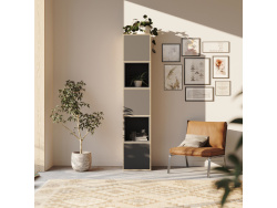 SMARTBett Regal + 3 Türen und 2 Würfel in verschiedenen Farben - Regal Wildeiche + 3 Türen und 2 Würfel Anthrazit