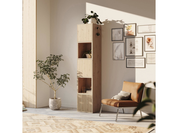 SMARTBett Shelf + 3 doors and 2 cubes in different colors - Shelf Wild Oak + 3 Doors and 2 Cubes Wild Oak