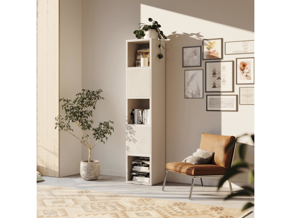 SMARTBett Regal + 2 Türen und 3 Würfel in verschiedenen Farben - Regal Weiss + 2 Türen und 3 Würfel Beton