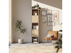 SMARTBett Regal + 2 Türen und 3 Würfel in verschiedenen Farben - Regal Anthrazit + 2 Türen und 3 Würfel Wildeiche