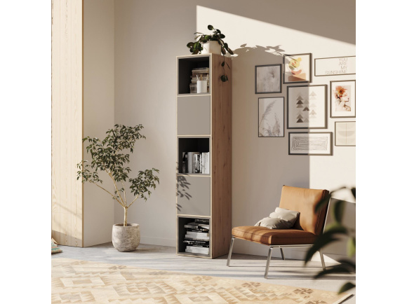 SMARTBett Shelf + 2 doors and 3 cubes in different colors - Shelf Wild Oak + 2 Doors and 3 Cubes Anthracite