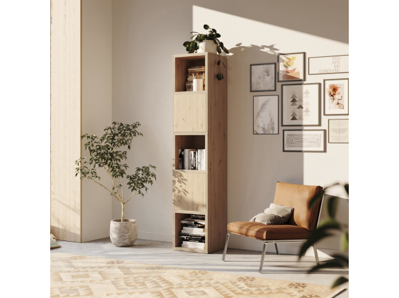 SMARTBett Shelf + 2 doors and 3 cubes in different colors - Shelf Wild Oak + 2 Doors and 3 Cubes Wild Oak