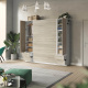 SMARTBett wall unit set with wall bed standard 140x200 vertical + 2 x 50 wardrobes White/ Oak Sonoma