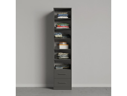 SMARTBett wall unit set with wall bed standard 140x200 vertical + 2 x 50 wardrobes in different colors anthracite Anthracite