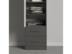 SMARTBett wall unit set with wall bed standard 140x200 vertical + 2 x 50 wardrobes in different colors anthracite Anthracite