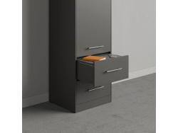 SMARTBett wall unit set with wall bed standard 140x200 vertical + 2 x 50 wardrobes in different colors anthracite Anthracite