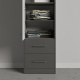 SMARTBett wall unit set with wall bed standard 140x200 vertical + 2 x 50 wardrobes in different colors anthracite Anthracite