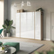 SMARTBett wall unit set with wall bed standard 140x200 vertical + 2 x 50 wardrobes in different colors wild oak White high gloss