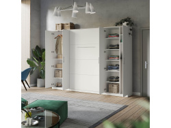 SMARTBett Wohnwand Set mit Schrankbett Standard 140x200 Vertikal + 2 x 80-Schränke in verschiedenen Farben