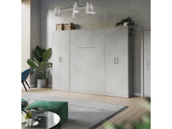 SMARTBett Wohnwand Set mit Schrankbett Standard 140x200 Vertikal + 2 x 80-Schränke in verschiedenen Farben