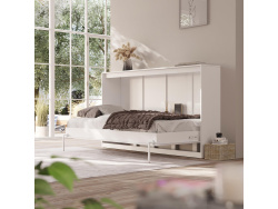 SMARTBett Schrankbett Classic 100x200cm Horizontal Weiss