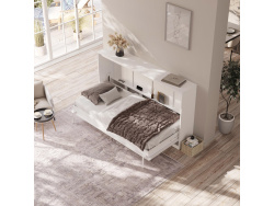 SMARTBett Schrankbett Classic 100x200cm Horizontal Weiss
