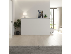 SMARTBett Classic 100x200cm Horizontal White | Murphy Bed, Folding Wall Bed, Fold Down Bed, Fold-Away Bed, Foldable Bed, Cabinet Bed, Holiday Apartment