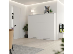 SMARTBett Murphy bed Classic 160x200cm Horizontal WHITE | Wall bed, wall-folding bed for the guest room, office, living room, bedroom