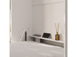 SMARTBett Schrankbett Classic 100x200cm Vertikal Weiss/Wildeiche