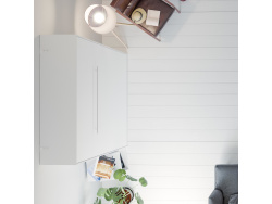 SMARTBett Wall unit set with Foldaway bed standard 140x200 vertical + 2 x 80 Wardrobe White/ White Gloss