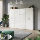 SMARTBett Wall unit set with Foldaway bed standard 140x200 vertical + 2 x 80 Wardrobe White/ White Gloss