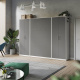 SMARTBett Wohnwand Set mit Schrankbett Standard 140x200 Vertikal + 2 x 80-Schränke Weiß Anthrazit