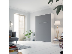 SMARTBett Wohnwand Set mit Schrankbett Standard 140x200 Vertikal + 2 x100-Schränke Weiß/Anthrazit